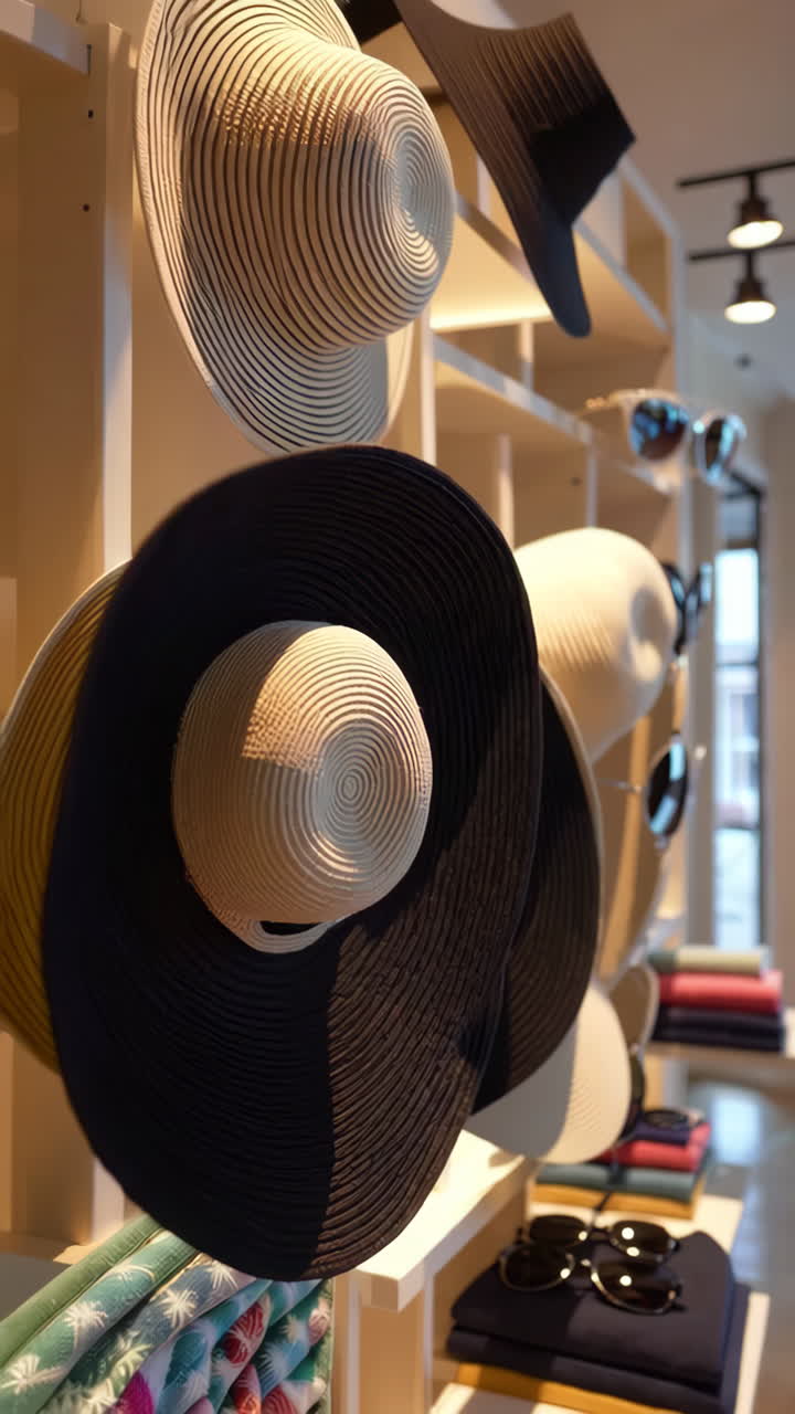 Stylish Hats and Sunglasses Display