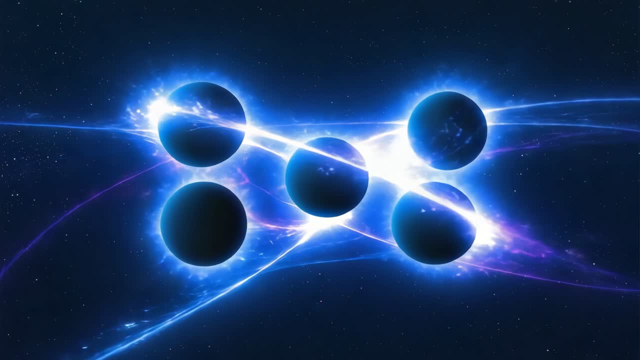 A cosmic cluster of planets in space