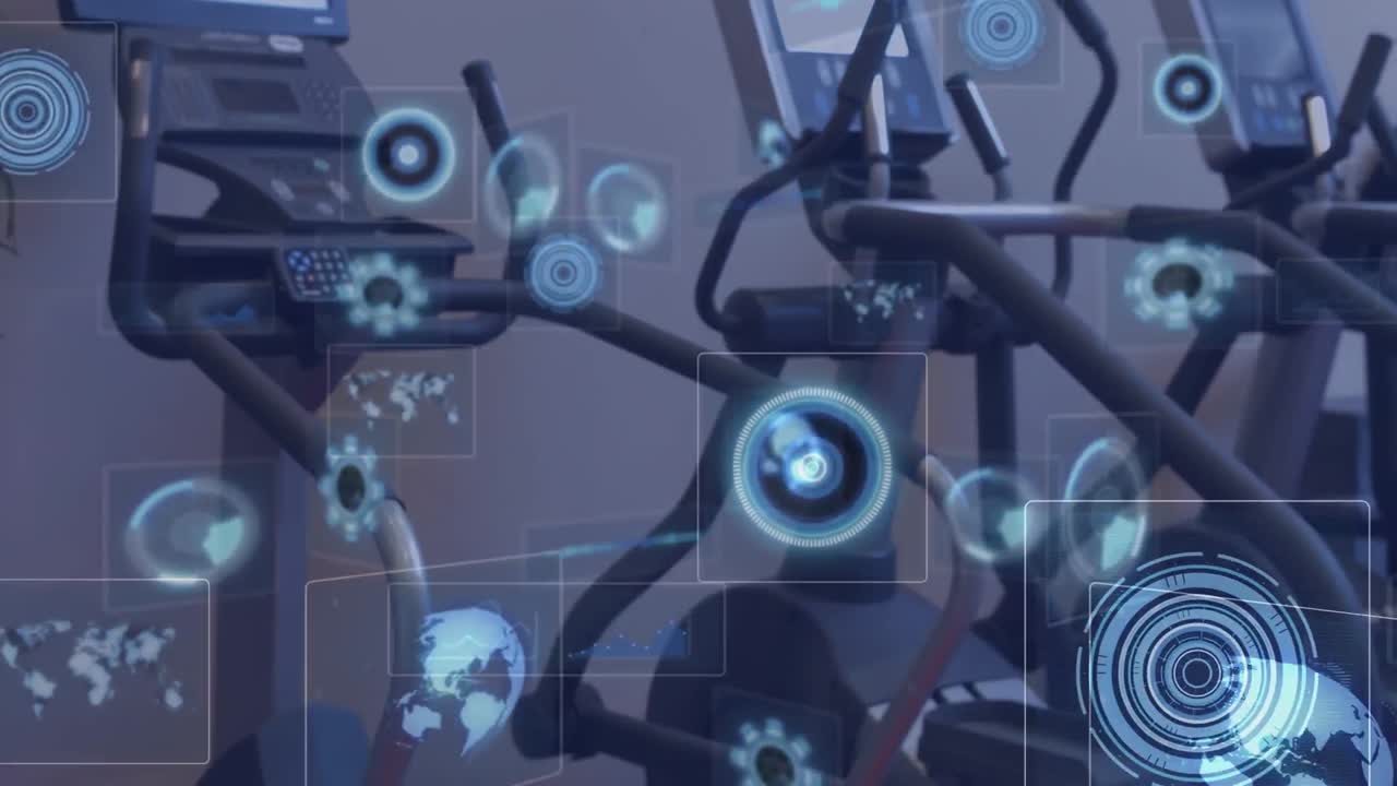 체육관 장비를 통해 데이터 처리의 애니메이션