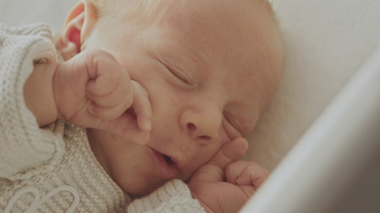 Bayi baru lahir yang sedang tidur