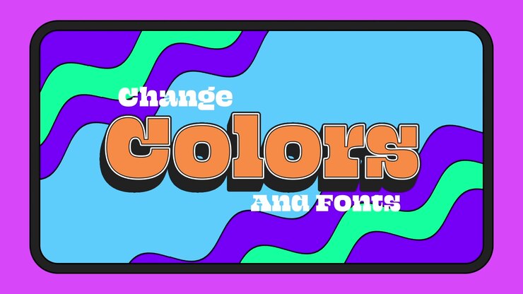 Animated Retro Style Text Presentation with Colorful Graphic Elements
