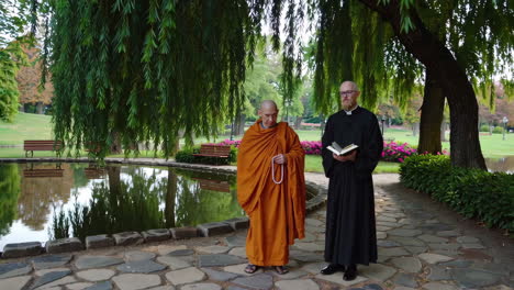 interfaith dialogue in a park setting