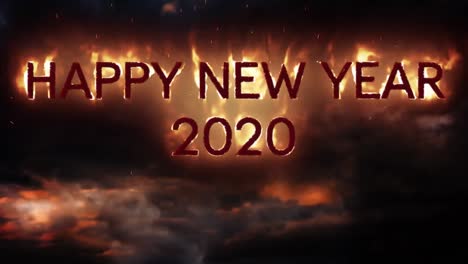 Feliz-Año-Nuevo-2020-En-Llamas-Sobre-Fondo-Negro