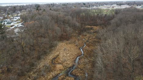 the mouth of ruddiman lagoon in muskegon during fall