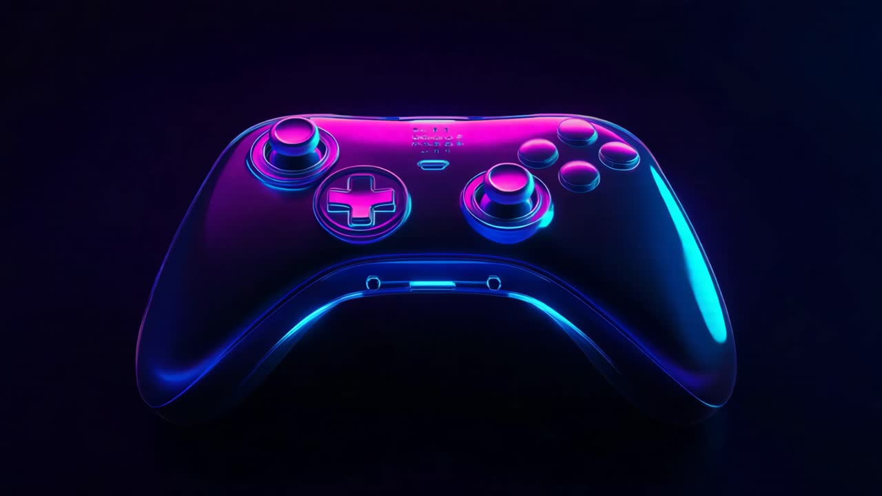 Neon Glowing Gaming Controller