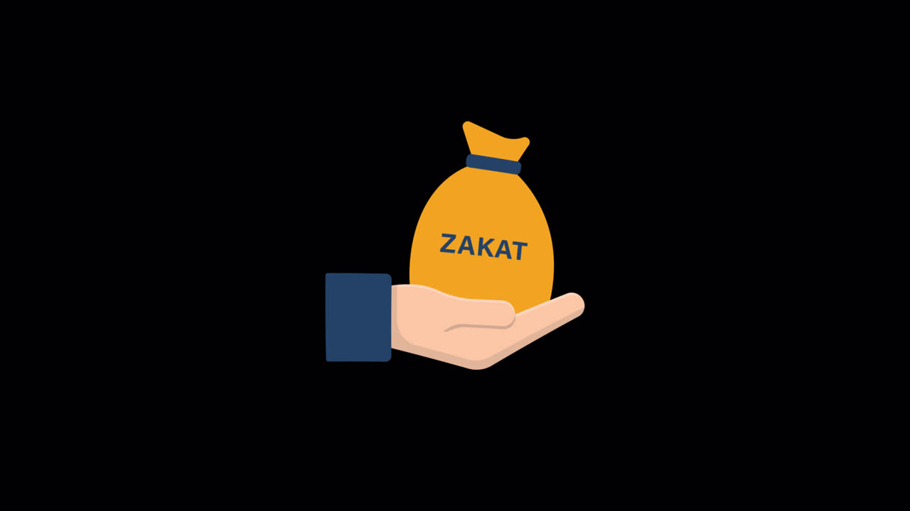 Animeret hånd der holder Zakat pengepung illustration