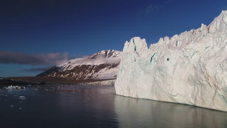 huge glacier ice wall in the arctic