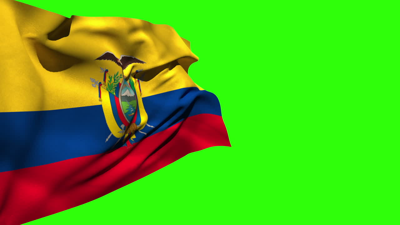 gran bandera nacional del ecuador soplando