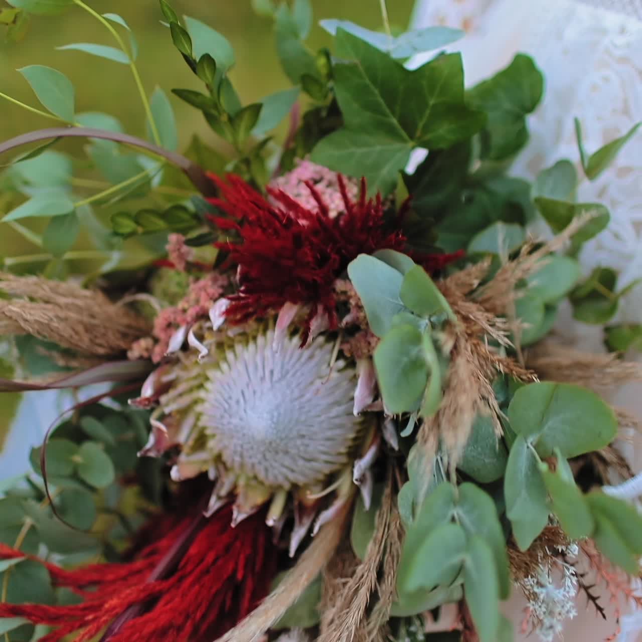 . Bride with wedding bouquet. Wedding shot of girl with bouquet