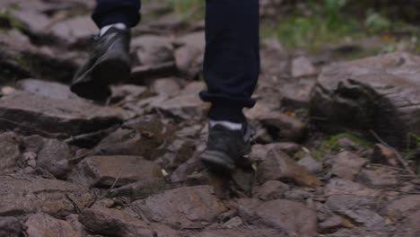 hiking on a rocky trail