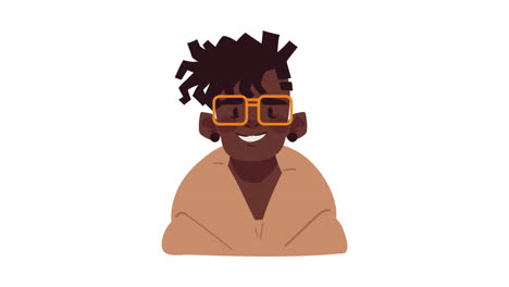 young afro man wearing eyeglasses