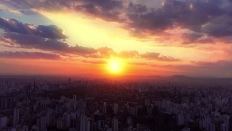 timelapse sunset in são paulo with a drone 4k