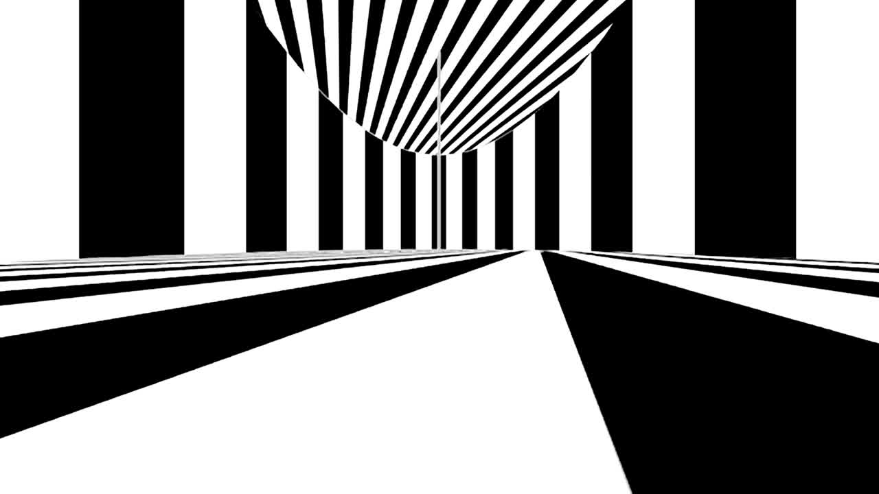 Abstract optical art. Black and white lines. Seamless loop