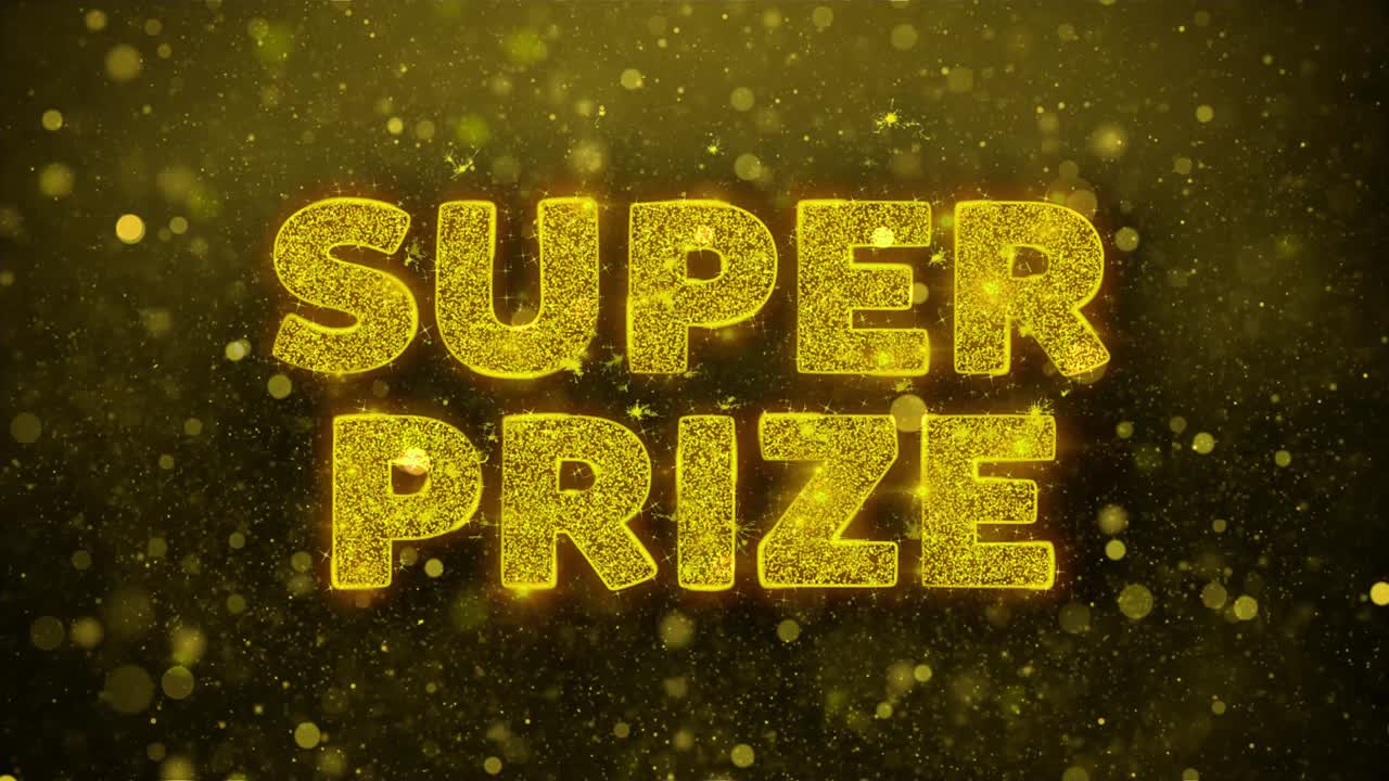 Super Prize Gold Glitter Text