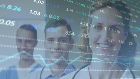animación del procesamiento de datos sobre diversos médicos