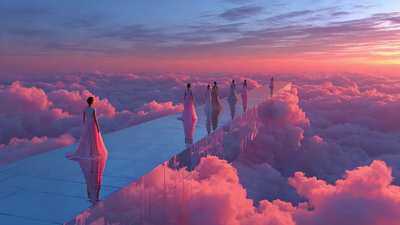 Ethereal Runway in the Clouds at Sunrise