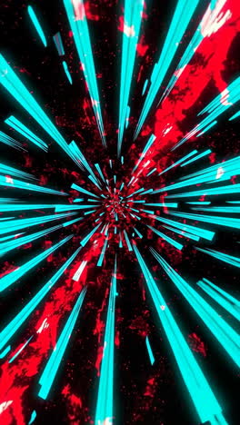 abstract neon light tunnel with glowing trails