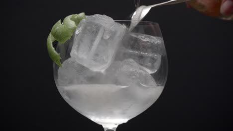 cubo de hielo de cáscara de limón un poco de fizz