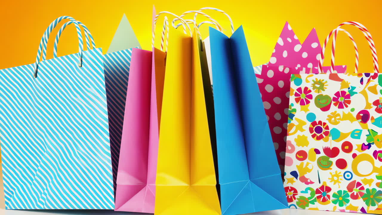 Assortment of Colorful Shopping Bags