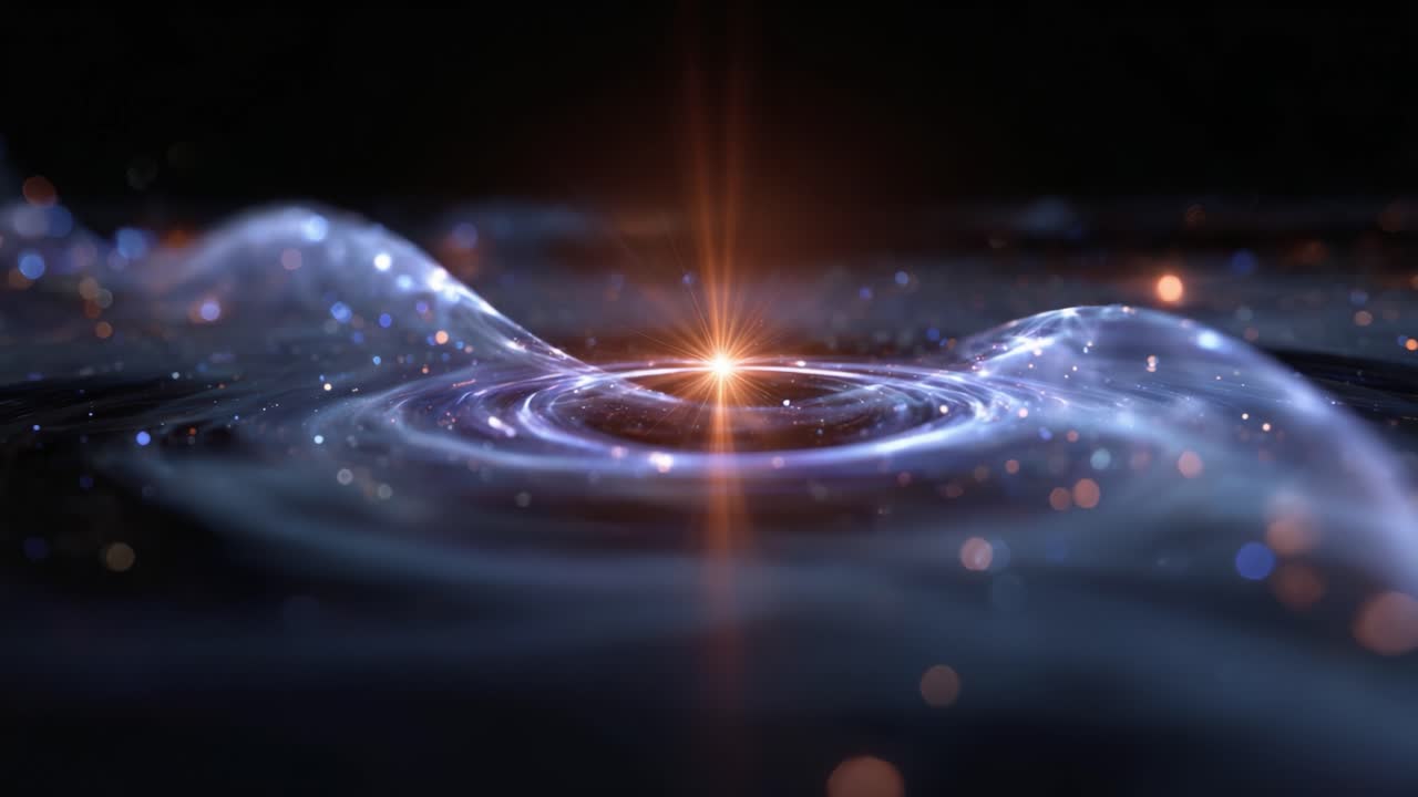A Stunning Cosmic Scene: A Close-Up View of Rippling Cosmic Waves and a Radiant Central Light, Capturing the Essence of Universal Energy and Beauty