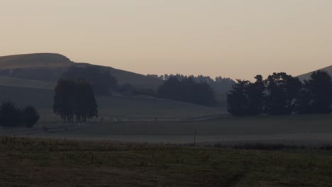 Sunset-in-New-Zealand-with-red-sky-and-beautiful-foreground