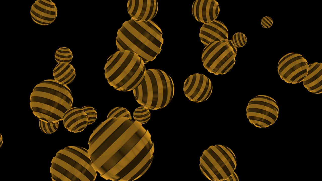 продвигающиеся шары - много шаров, вращающихся и движущихся вперед - абстрактные красочные сферы анимация - 4k абстрактные геометрические формы рамка, чистая абстрактная частица рамка цикличный черный фон,