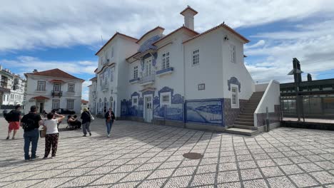 historic building with azulejo tiles in a portuguese city
