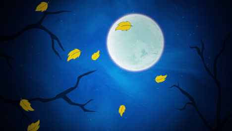 Halloween-Hintergrundanimation-Mit-Blättern-Und-Mond-1