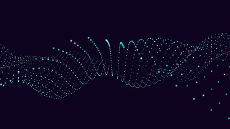 patrón de ondas de audio abstractas de neón en el gradiente negro