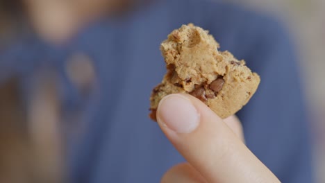 holding cookies by the hand, handheld closeup