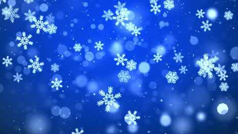 abstract blue winter background with snowflakes