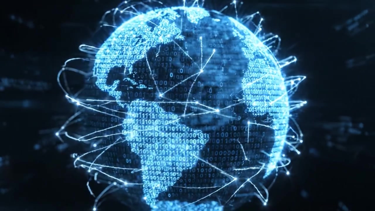 A Stunning Visualization of a Digital Earth: Observing Global Connectivity Through Binary Data Streams and Innovative Technology Representations