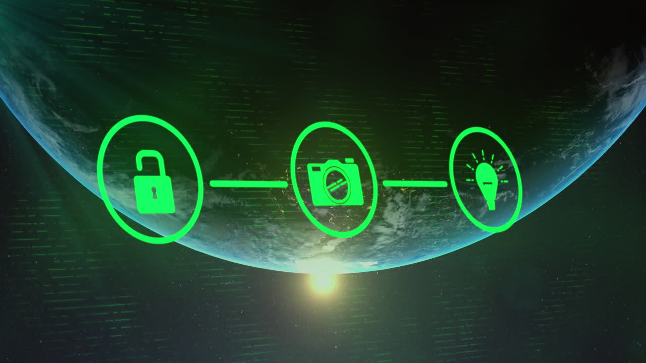 라이트 스과 글로브에 대한 디지털 아이콘 네트워크의 애니메이션