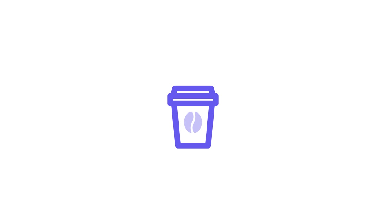Animated Coffee Cup Icon on White Background