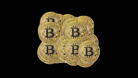 multiplicación de una sola moneda de criptomoneda bitcoin - animación en 3d