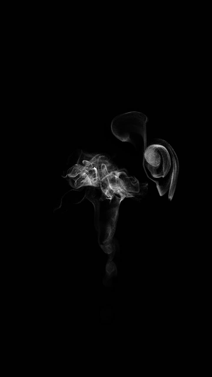 Abstract White Smoke Patterns on Black Background