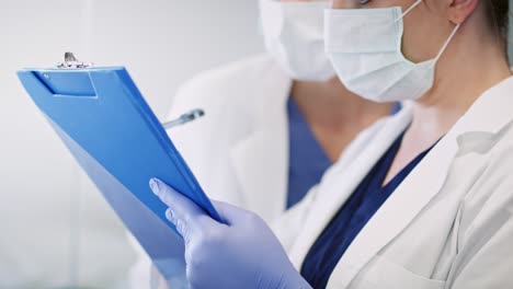 two doctors during a medical exam in hospital