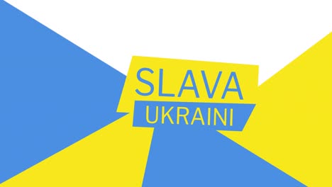 Animation-of-slava-ukraini-text-over-blue-and-yellow-background