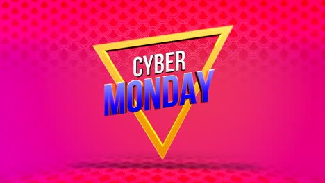 Cyber-Monday-Auf-Rosa-Geometrischem-Muster-Mit-Farbverlaufskreisen