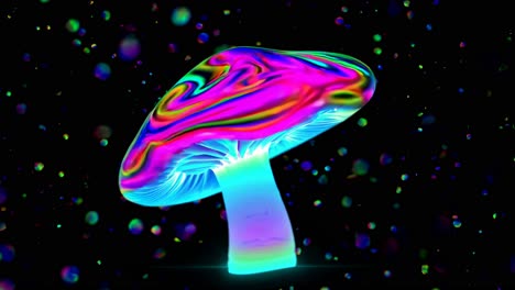 glowing psychedelic mushroom