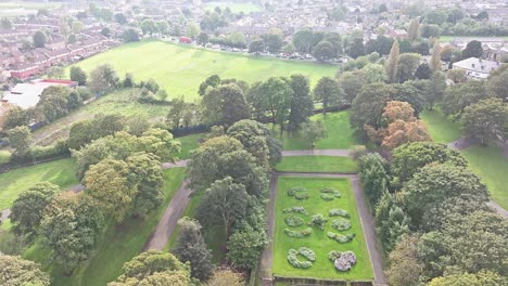 A-beautiful-top-view-shot-of-a-green-park-in-Bradford-Centre