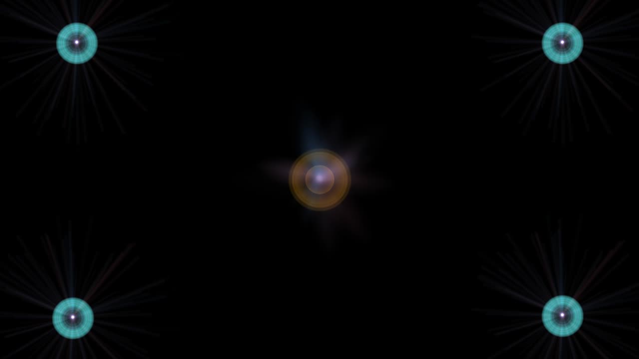 추상적인 최면 컴퓨터 그래픽은 작은 외부 고리를 흡수하는 중앙 부풀어 오르는 원 요소입니다.