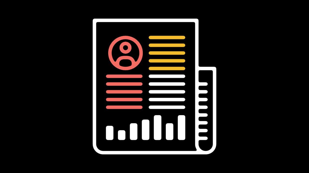 온라인 저축 계좌 라인 아이콘 애니메이션과 알파