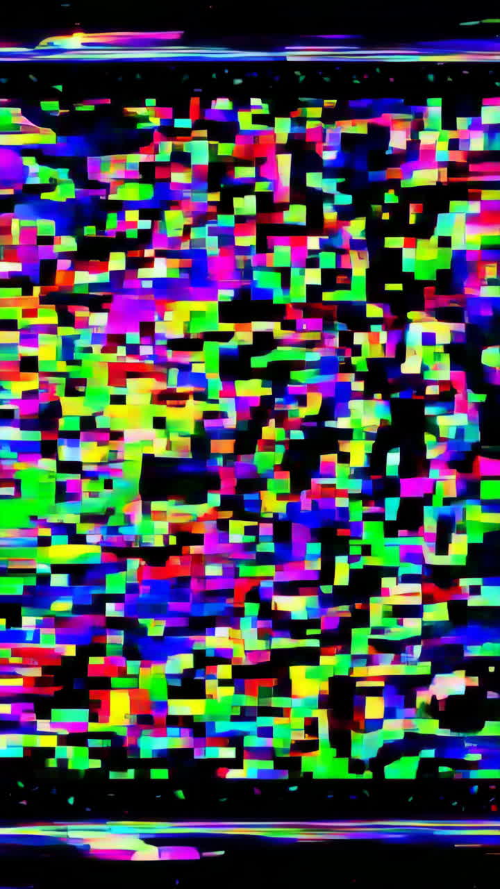 Abstract Digital Art with Pixelated Noise
