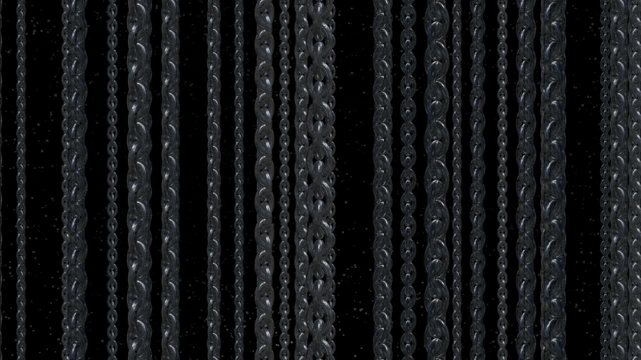 многие стальные цепи вращаются и плавают в раме.