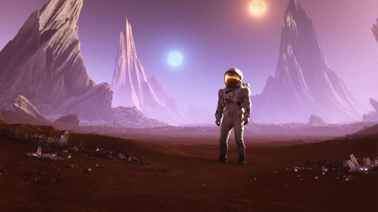 astronauta en un planeta alienígena