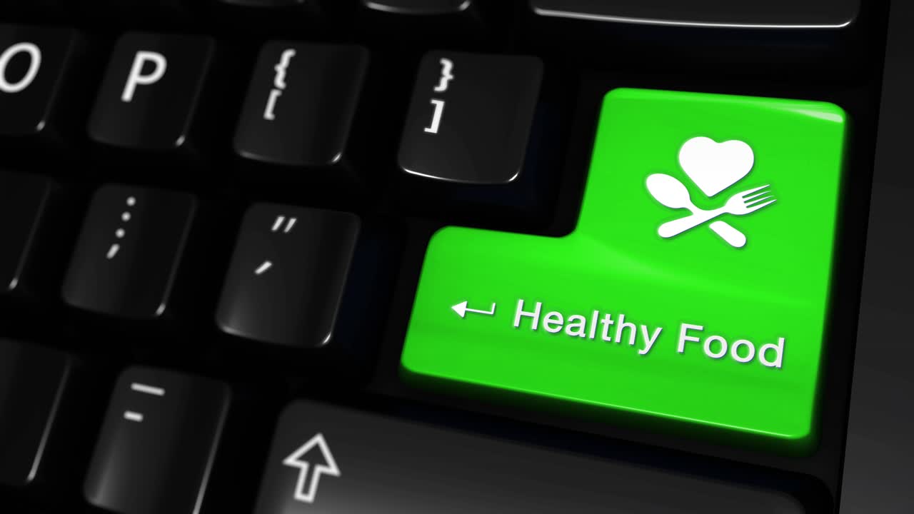 Healthy Food Button on Keyboard