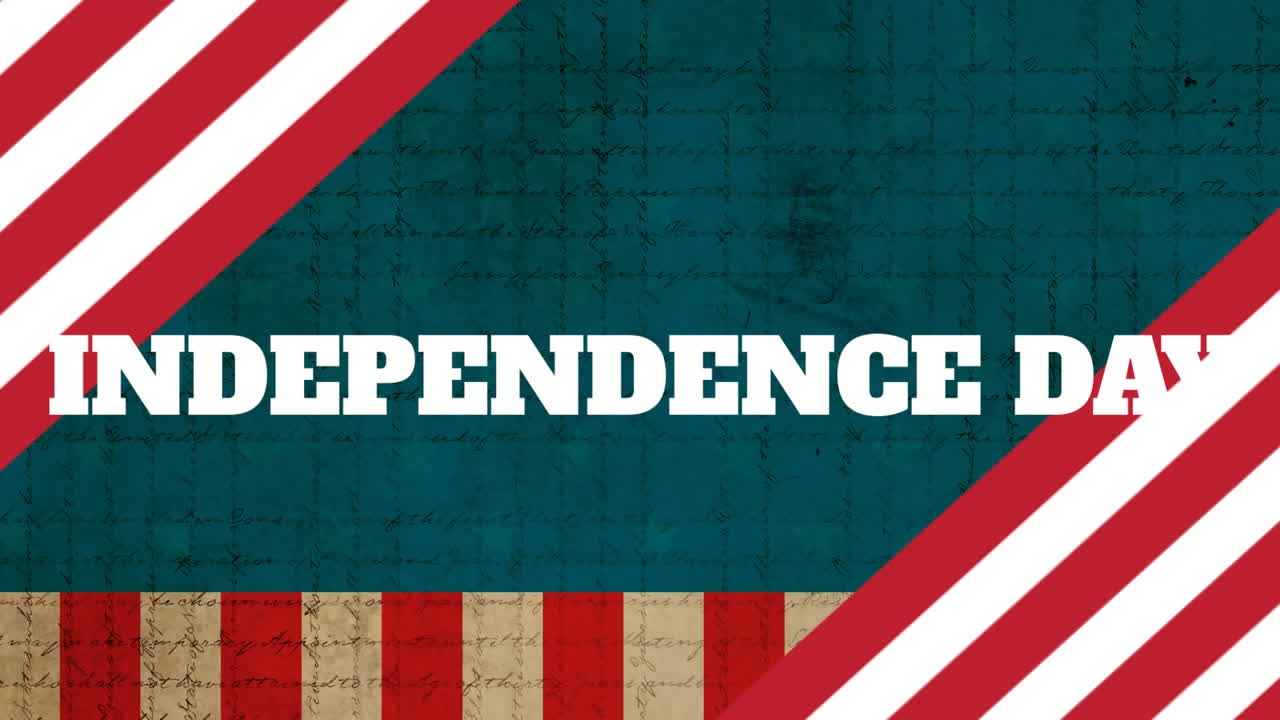 Animation of happy independence day text against flag of america