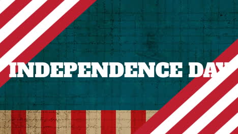 animation of happy independence day text against flag of america