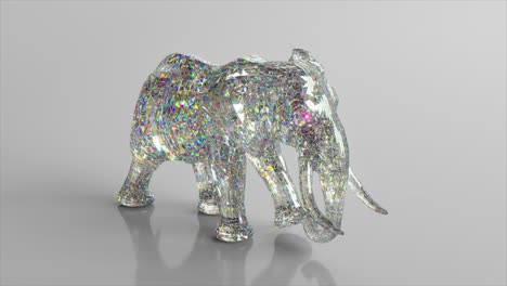 modelo 3d de elefante de cristal iridescente